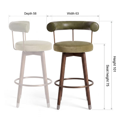 Sterling Olive Green Leatherette Counter Height Bar Stool
