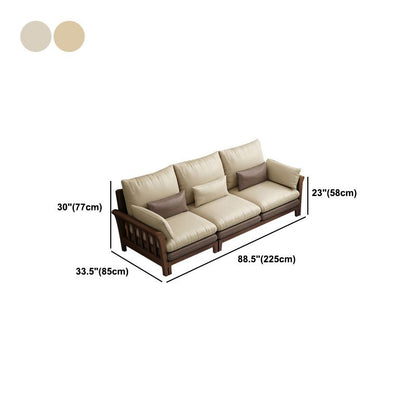 Suryavanshi ZenComfort Flared Arm Sectional Sofa, Removable Cushions with Wooden Legs