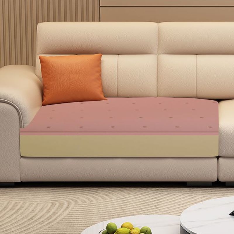 Trendy Ivory Pu Leather Solid Color Floor Sofa-Beige