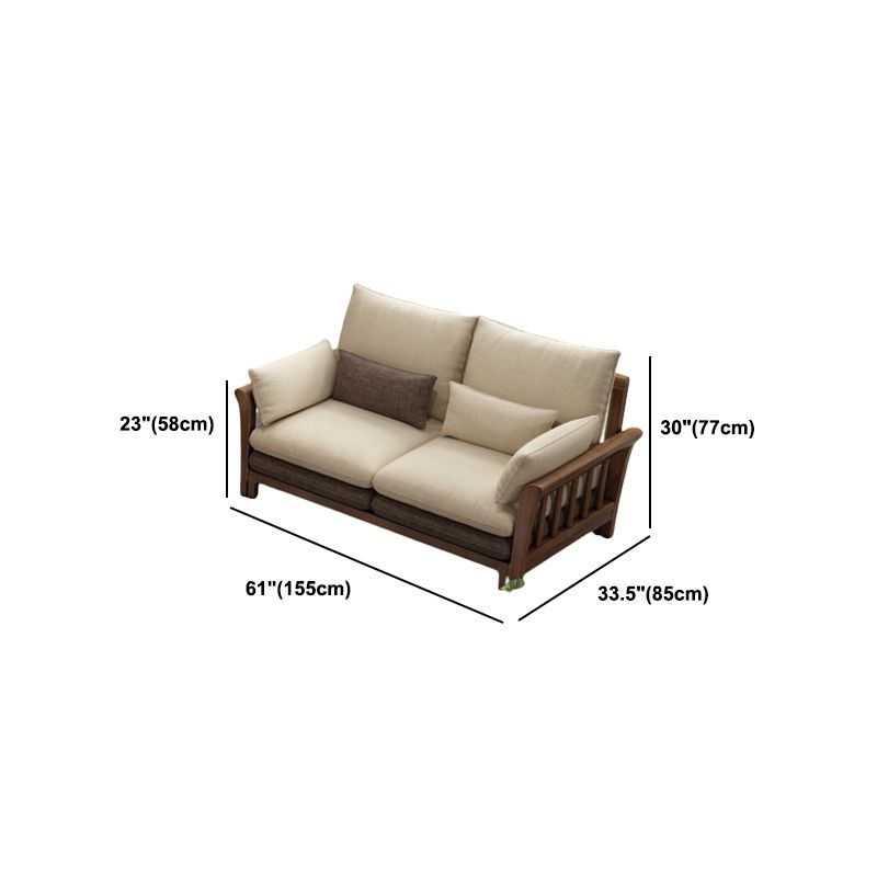 Suryavanshi ZenComfort Flared Arm Sectional Sofa, Removable Cushions with Wooden Legs