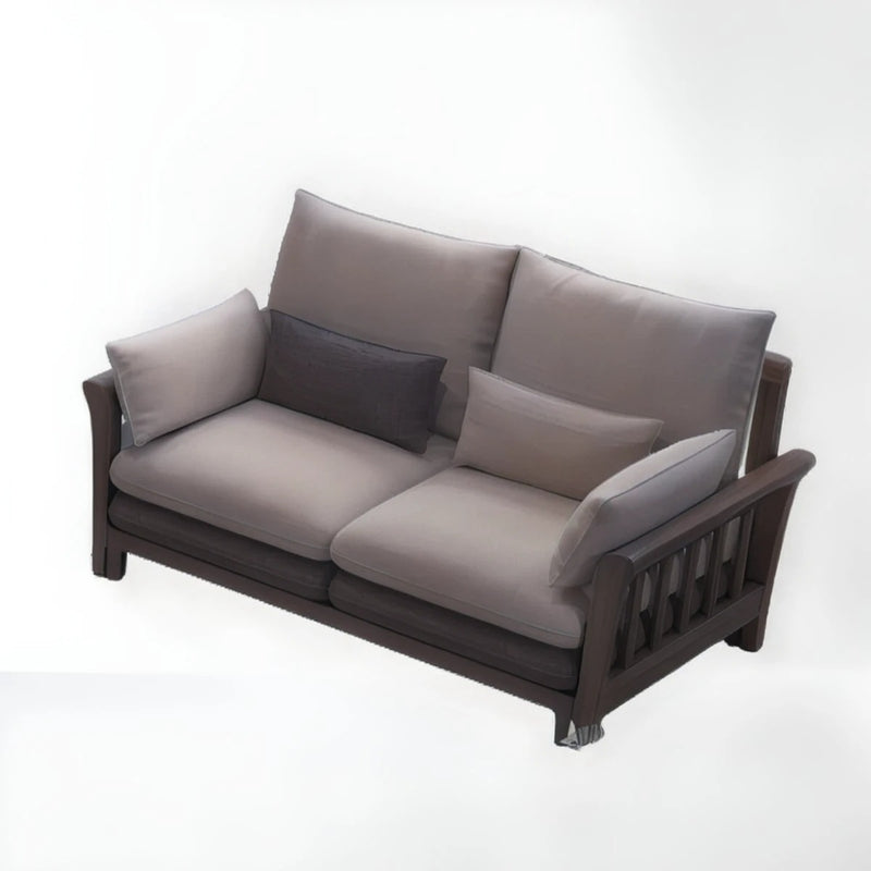 Suryavanshi ZenComfort Flared Arm Sectional Sofa, Removable Cushions with Wooden Legs