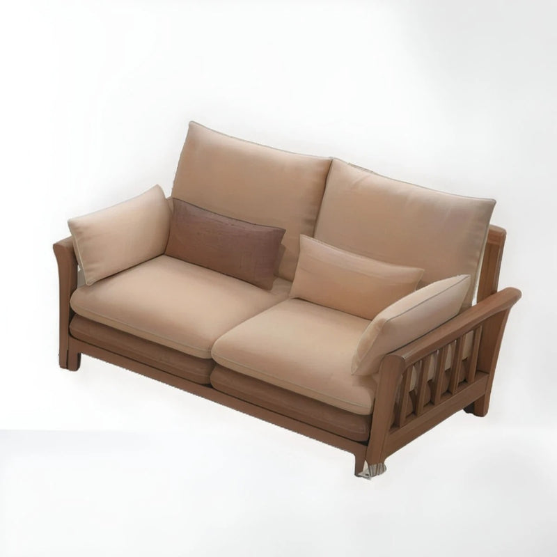 Suryavanshi ZenComfort Flared Arm Sectional Sofa, Removable Cushions with Wooden Legs