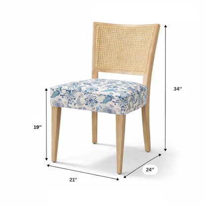 Gretta Mango Wood Rattan Dining Chair with Cane Work - Set of 2