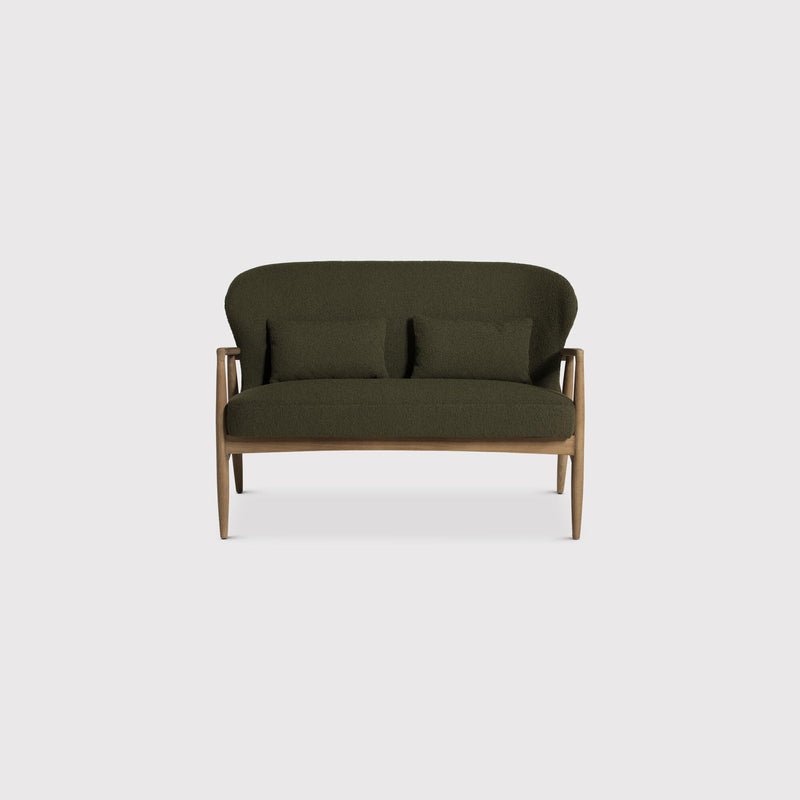 Suryavanshi Grove Green Boucle 2 Seater Sofa with Solid Wood Frame (W123 x D73 x H83.5 cm)
