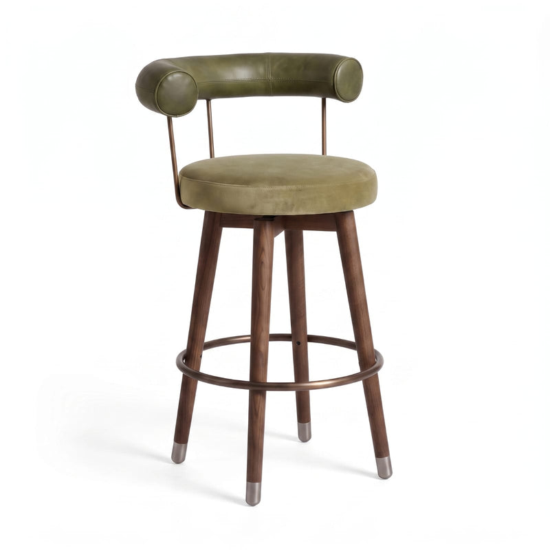 Sterling Olive Green Leatherette Counter Height Bar Stool