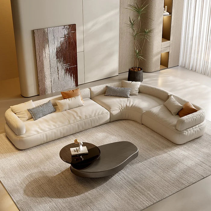 Suryavanshi Serena Luxe Cream Large Corner Freestyle Modular Minimalist Sofa