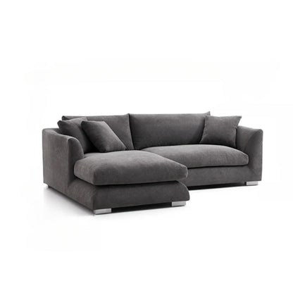 Suryavanahsi Furniture Classic Grey L-Shaped Sectional Sofa