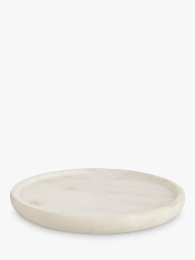 Suryavanshi Round Marble Coasters, Set of 4, White (10×10×1.5 cm)
