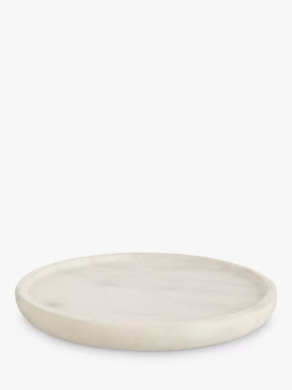 Suryavanshi Round Marble Coasters, Set of 4, White