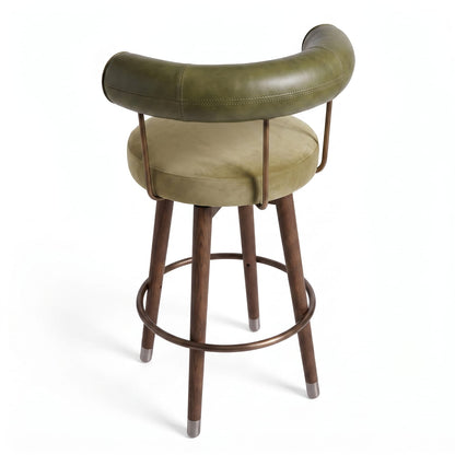 Sterling Olive Green Leatherette Counter Height Bar Stool