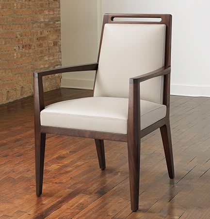 Suryavanshi Solid Sheesham Letherate cushioning Upholstered Wooden Chair With Arms For Office and Home (Walnut Finish)