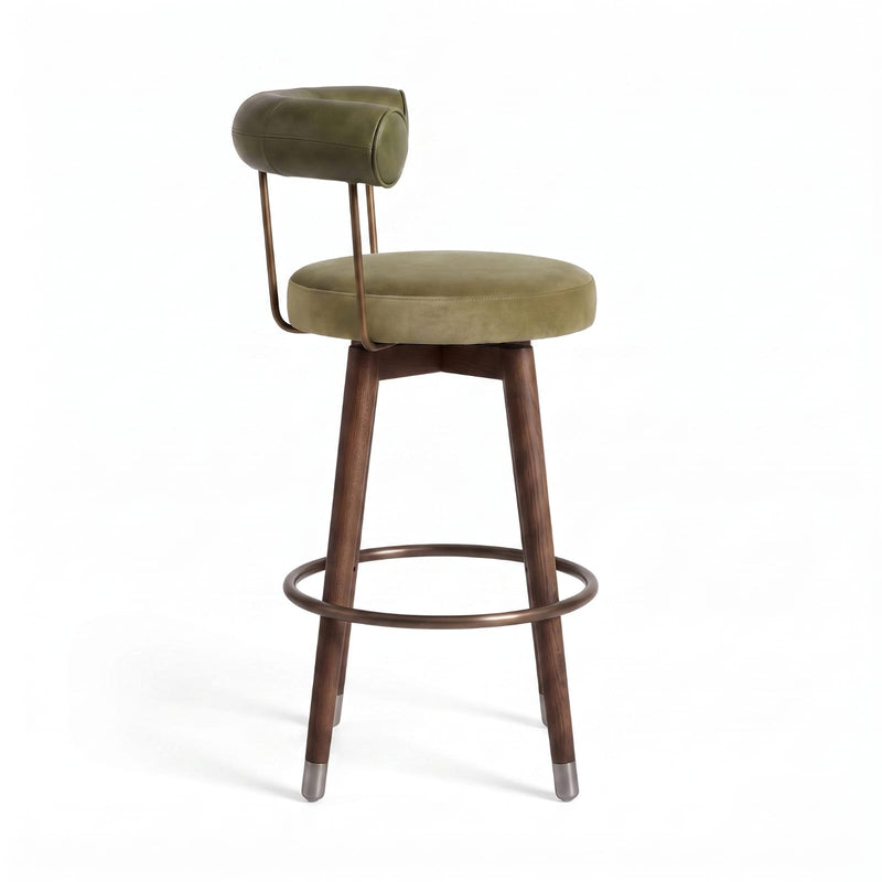 Sterling Olive Green Leatherette Counter Height Bar Stool