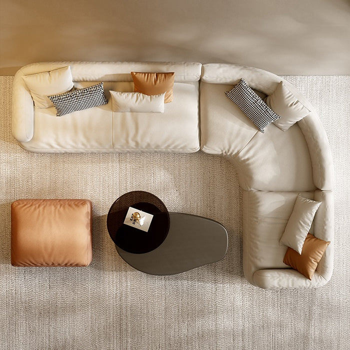 Suryavanshi Serena Luxe Cream Large Corner Freestyle Modular Minimalist Sofa