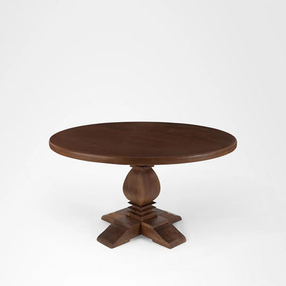 Suryavanshi Mango Wood Round Dining Table with French Legs - 4 & 6  Seater Options Available (Table Only)