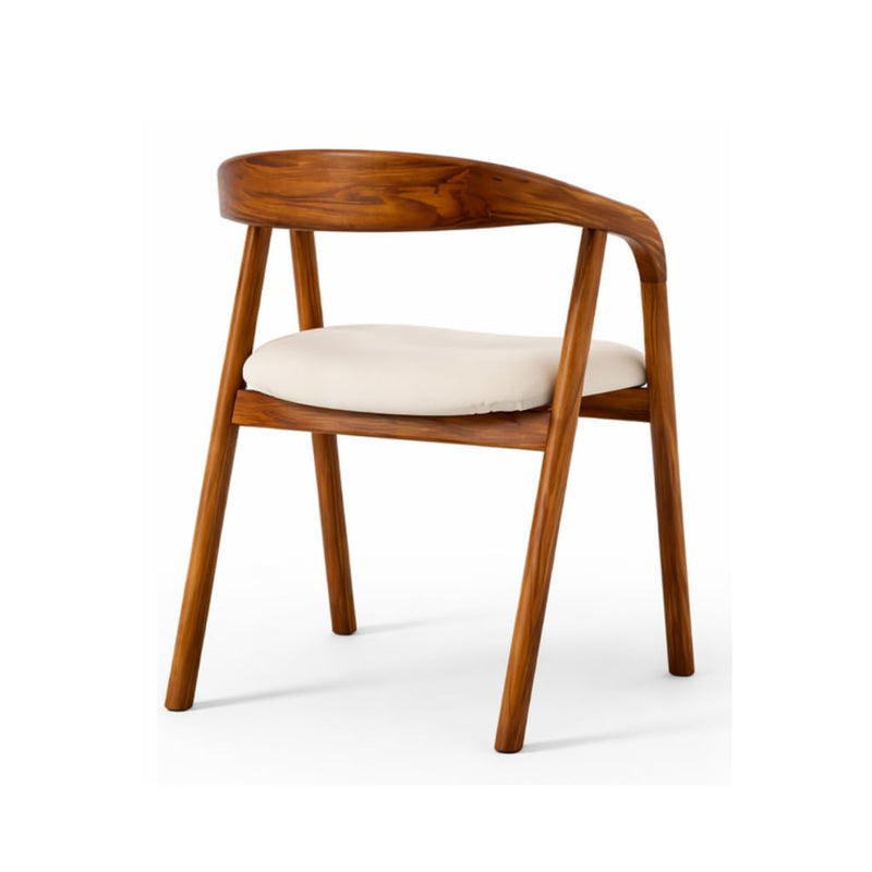 Modern Solid Wood Round Dining Table Set with Upholstered Chairs (4 Seater)