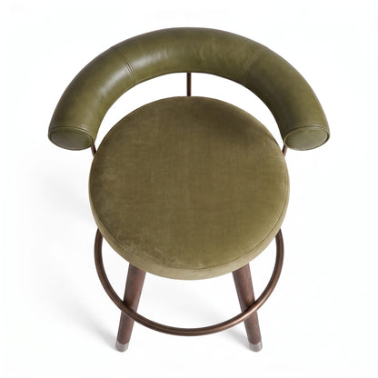 Sterling Olive Green Leatherette Counter Height Bar Stool