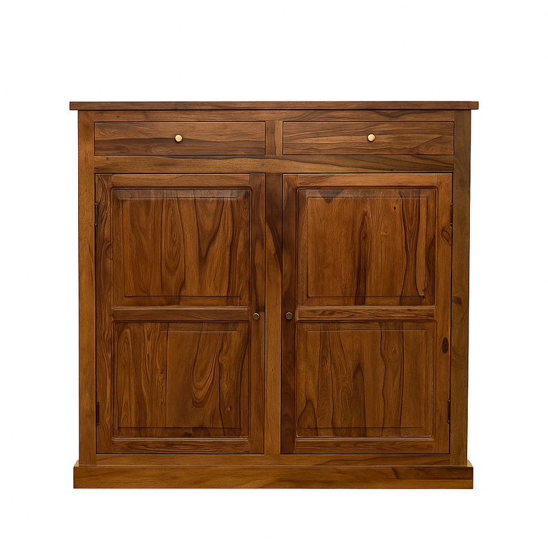 Suryavanshi Sheesham Wood Shoe Storage Cabinet with 2 Drawers and Double Doors