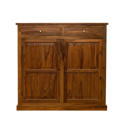 Suryavanshi Sheesham Wood Shoe Storage Cabinet with 2 Drawers and Double Doors