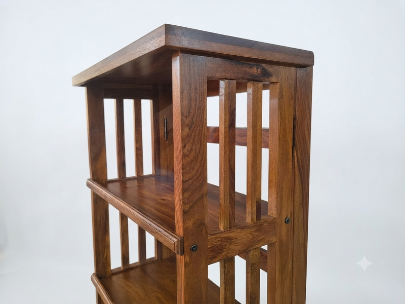 Suryavanshi Oxford Handcrafted Sheesham Wood Large Open Bookshelf – Honey Finish | 5-Tier Book Rack