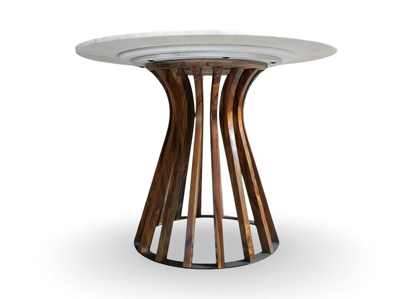 Suryavanshi Round Dining Table – Mango Wood Top, Iron Base – 4-Seater (Table Only)