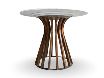 Suryavanshi Round Dining Table – Mango Wood Top, Iron Base – 4-Seater (Table Only)