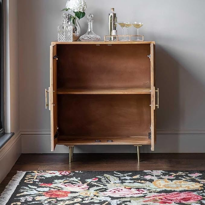 Suryavanshi Jumeirah Mango Wood Sideboard - Contemporary Elegance for Your Space ‎(41D x 92W x 109H Cm)