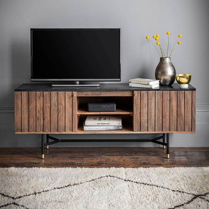 Suryavanshi Berkeley Marble Media Unit – Stylish Storage Solution for Your Entertainment Space (W140 x D35 x H56cm)