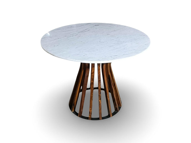 Suryavanshi Round Dining Table – Mango Wood Top, Iron Base – 4-Seater (Table Only)