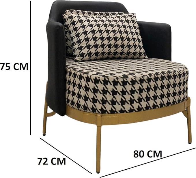 Suryavanshi Metal Frame 1 Seater Sofa for Living Room Fabric 1 Seater Sofa