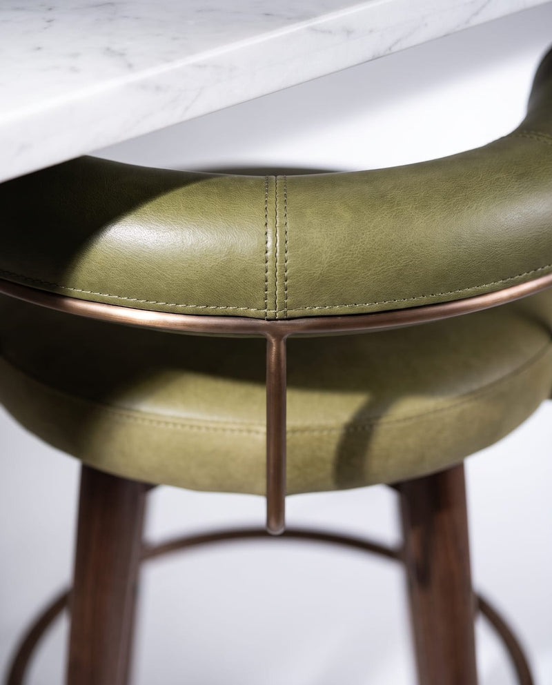 Sterling Olive Green Leatherette Counter Height Bar Stool