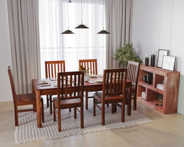 SURYAVANSHI Sheesham Wood Dining Table and Chair Set – 4 or 6 Seater – Multiple Size Options