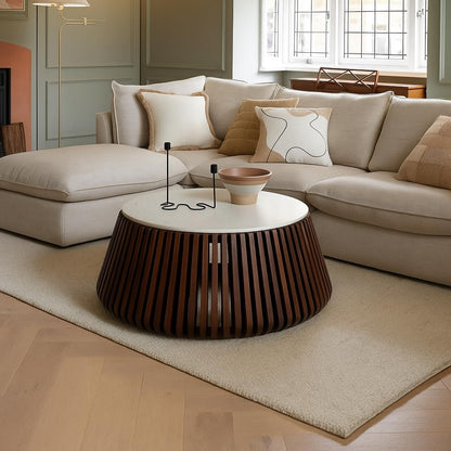 Harmony Sheesham Wood Coffee Table With Marble Top