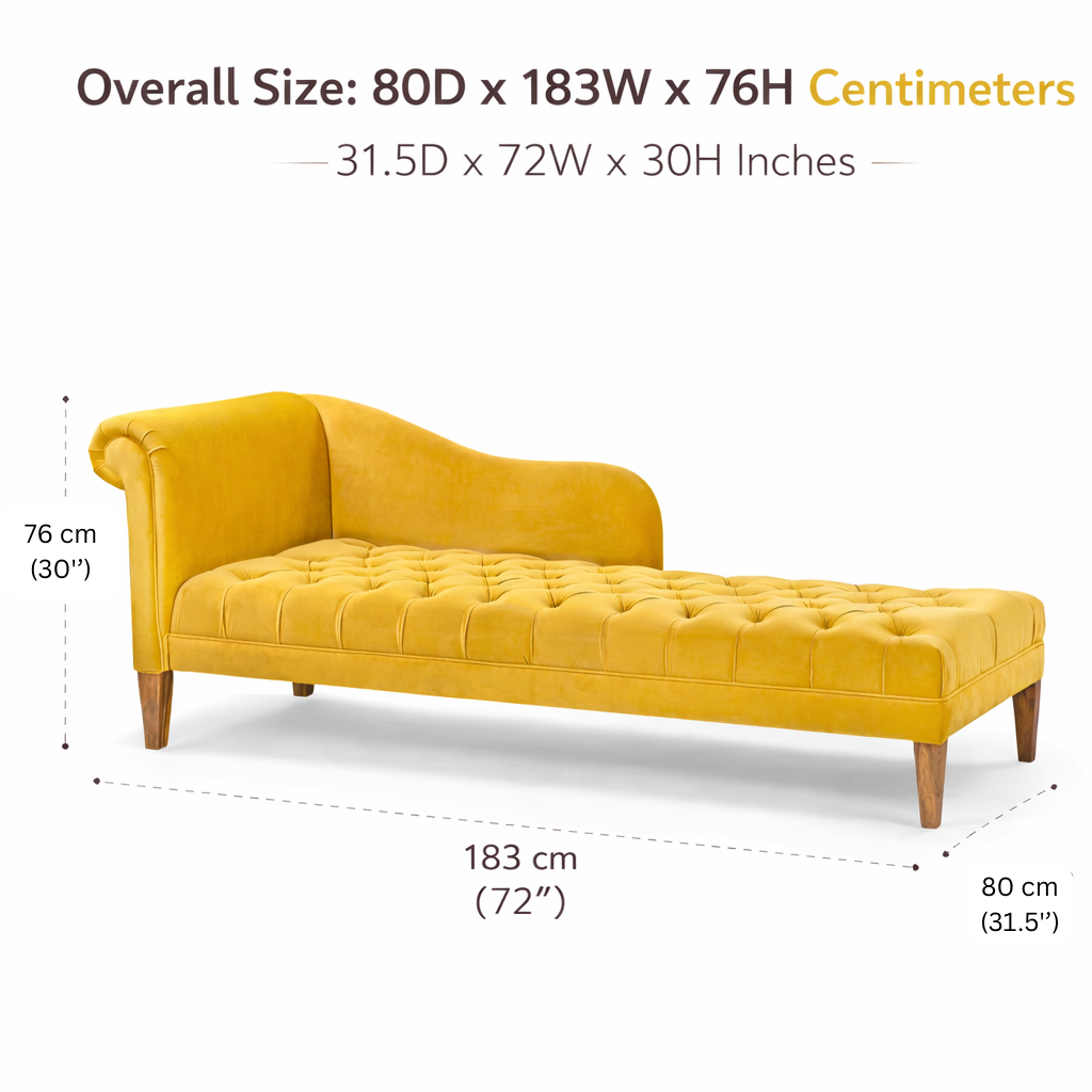 Suryavanshi Sheesham Wood Daybed Sofa – Velvet Upholstery – Luxurious Comfort – Elegant Living (W182 D80 H76 cm)