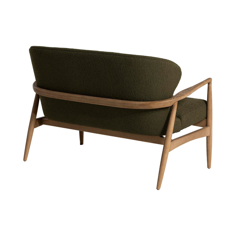 Suryavanshi Grove Green Boucle 2 Seater Sofa with Solid Wood Frame (W123 x D73 x H83.5 cm)