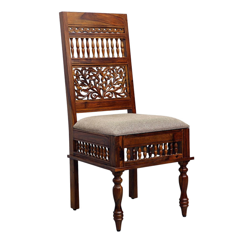 Suryavanshi Sheesham Wood Chair: Elegant Comfort with Artistic Carvings