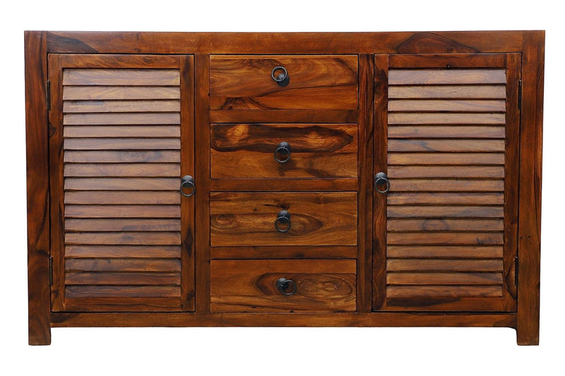 Suryavanshi Sheesham Wood 2-Door 4-Drawer Sideboard: A Beautiful Storage Solution for Your Home(W139*D45*H-86Cm)