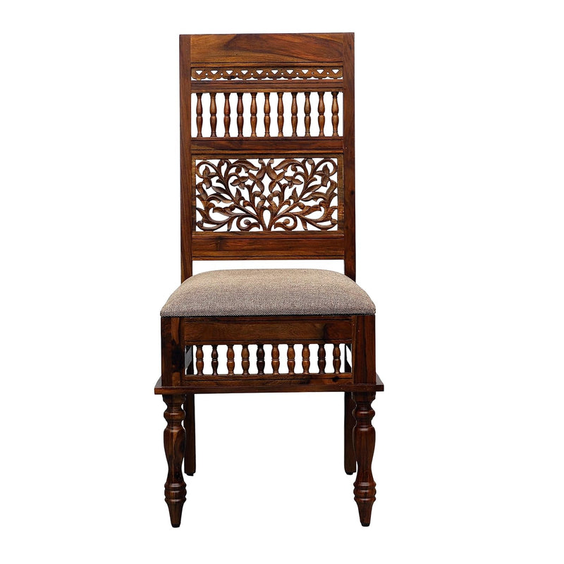 Suryavanshi Sheesham Wood Chair: Elegant Comfort with Artistic Carvings