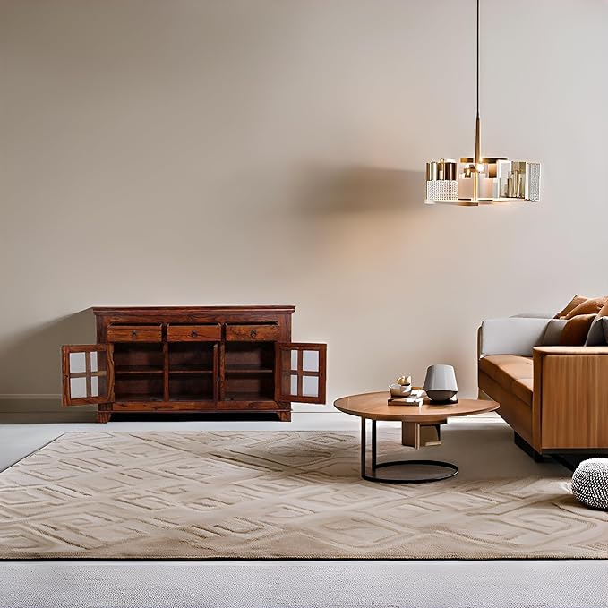 Suryavanshi Sheesham Wood 3-Door 3-Drawer Sideboard, Wooden Sideboard Cabinet for Living Room