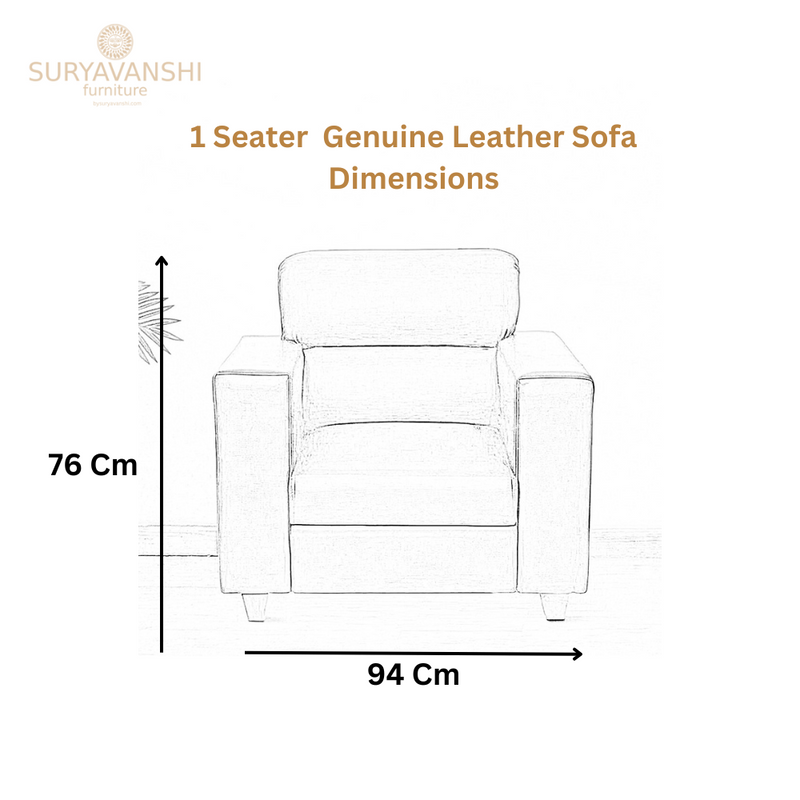 Suryavanshi Emerald Luxe Pu Leather Sofa – Modern 3-Seater Couch with Solid Wood Legs | Elegant Green Living Room Furniture