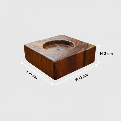 Wooden Set of 3 Candle Stands with Candles – Elegant Home & Festive Décor