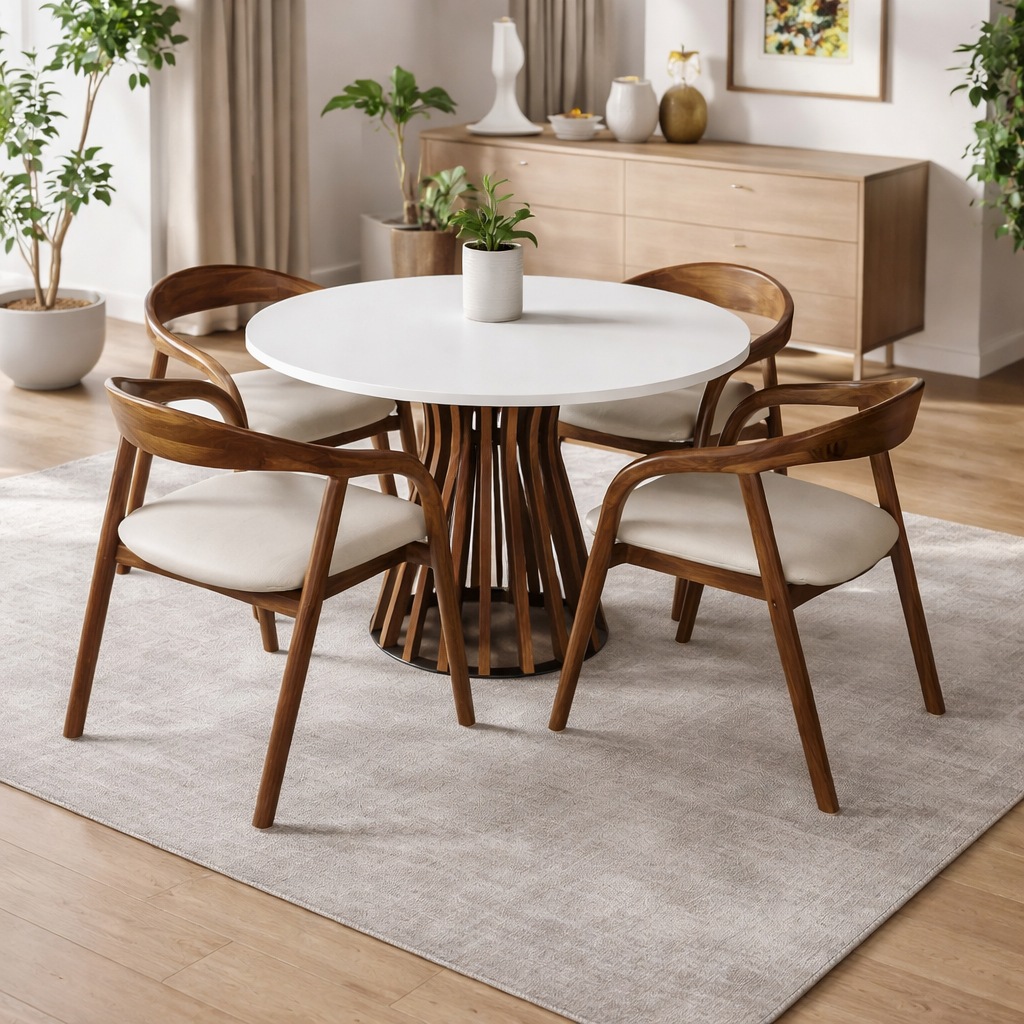 Harmony Modern Solid Wood Round Dining Table