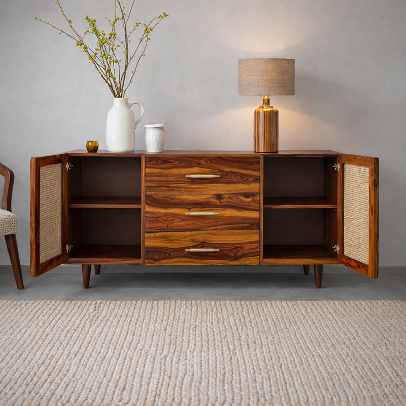 Maya Premium Sheesham Wood Sideboard For Living Room