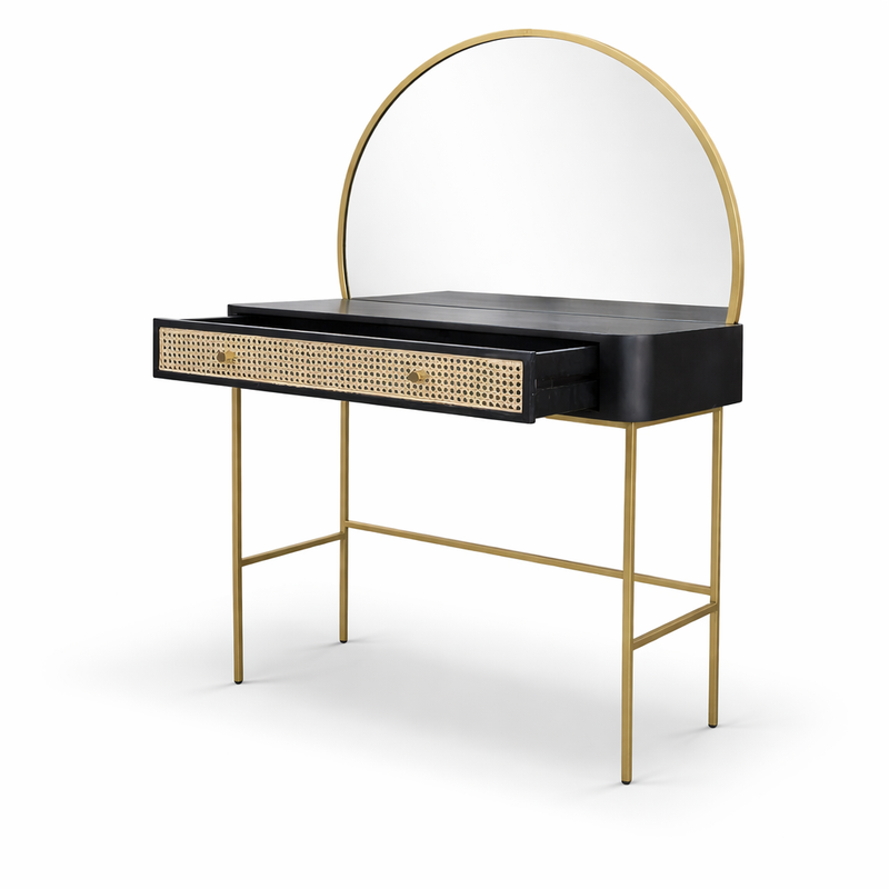 LUMINOUS Modern Dressing Table with Mirror and Stool