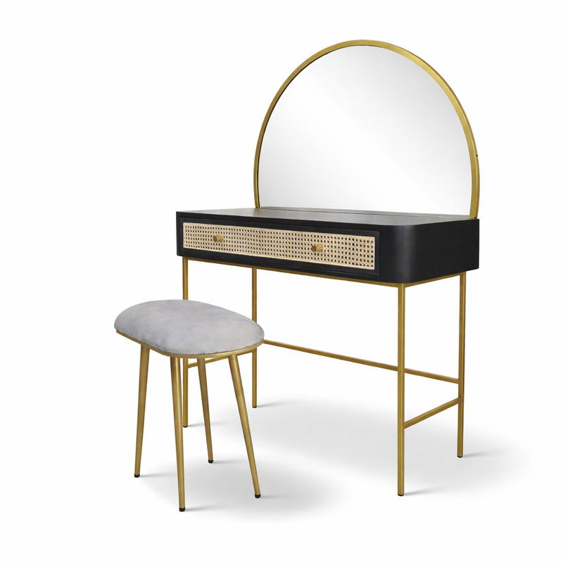 LUMINOUS Modern Dressing Table with Mirror and Stool