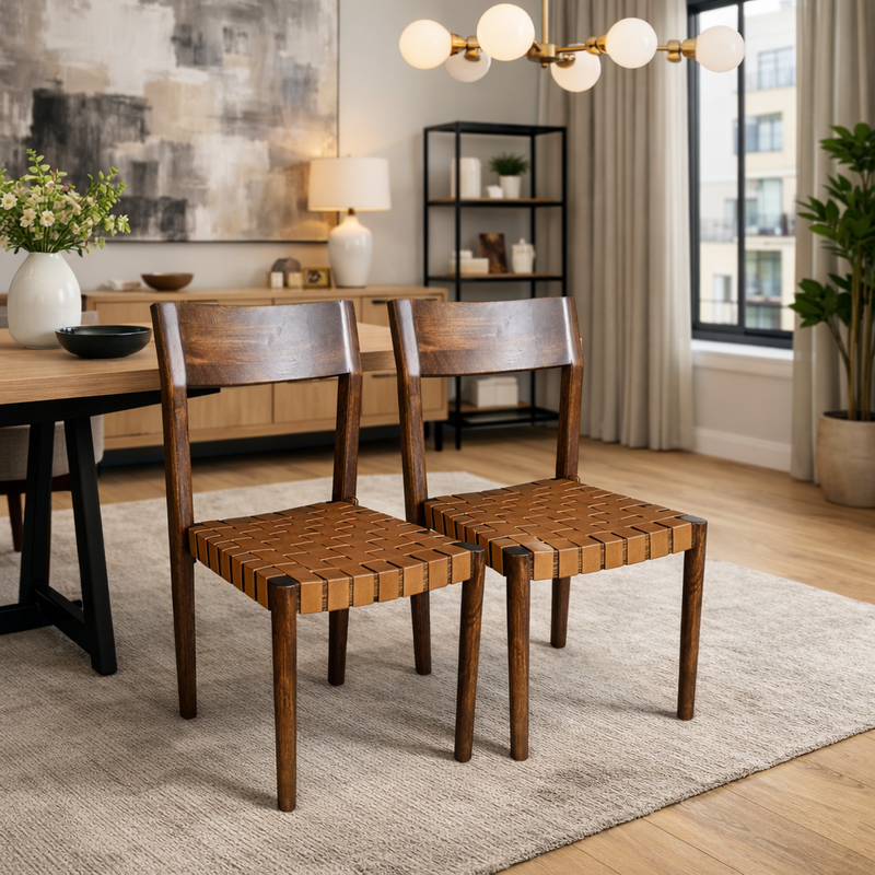 Neo Genuine Leather Dining Chair (Set of 2)