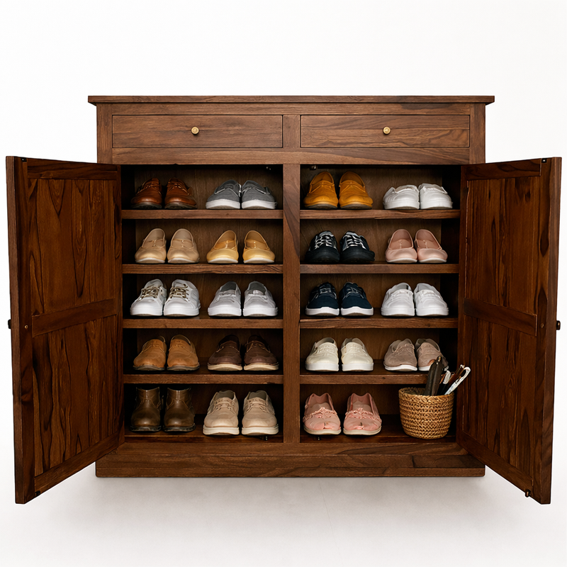 Suryavanshi Sheesham Wood Shoe Rack: Elegant Storage for Your Shoe Collection