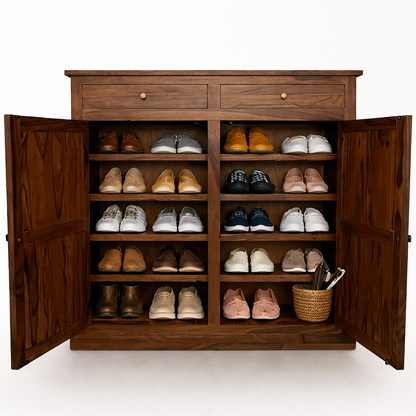 Suryavanshi Sheesham Wood Shoe Rack: Elegant Storage for Your Shoe Collection