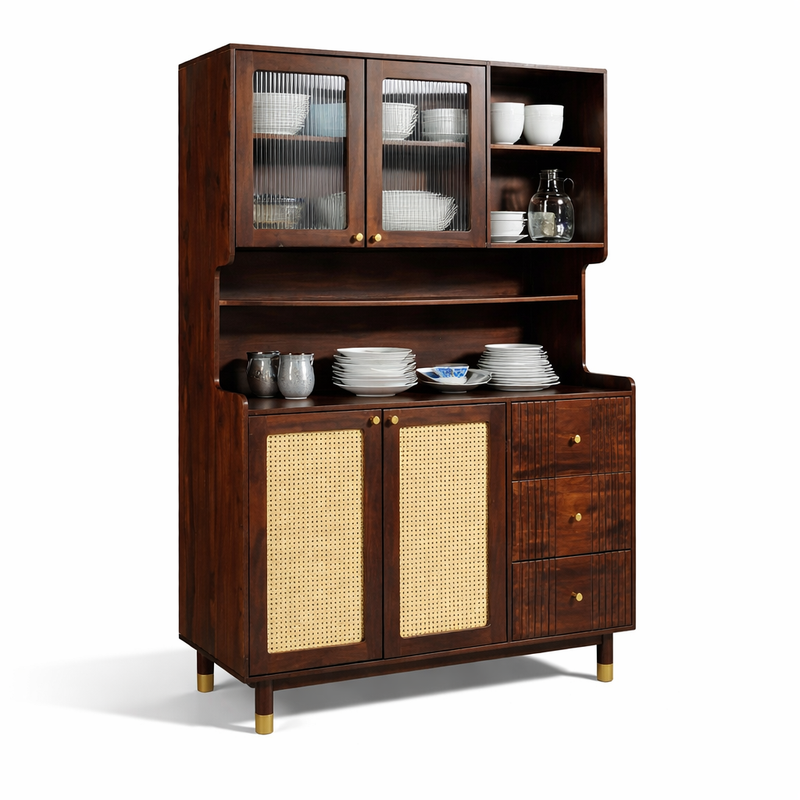 Artisan Crockery Cane Storage Cabinet
