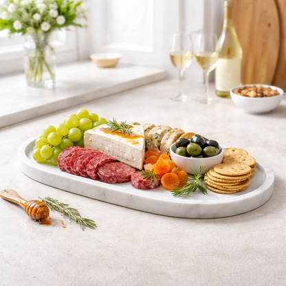 Premium Vegetable Serving Platter with Fresh Veggies & Dip Bowl – Elegant Appetizer Tray