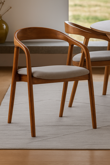 Suryavanshi Sheesham Wood Upholstered Dining Chairs (Customized fabric available)